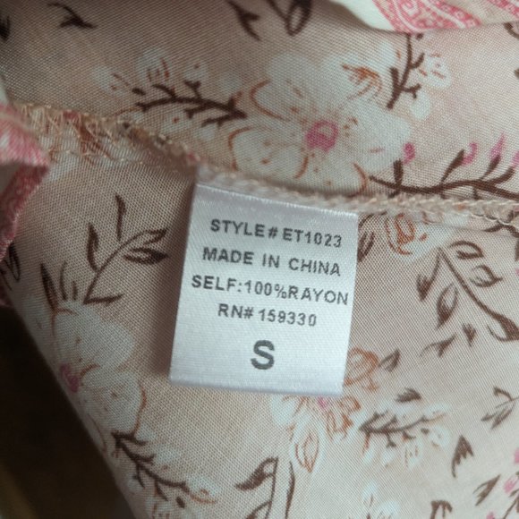 Heyson Size Small Tunic Cream and Pink - Picture 4 of 10